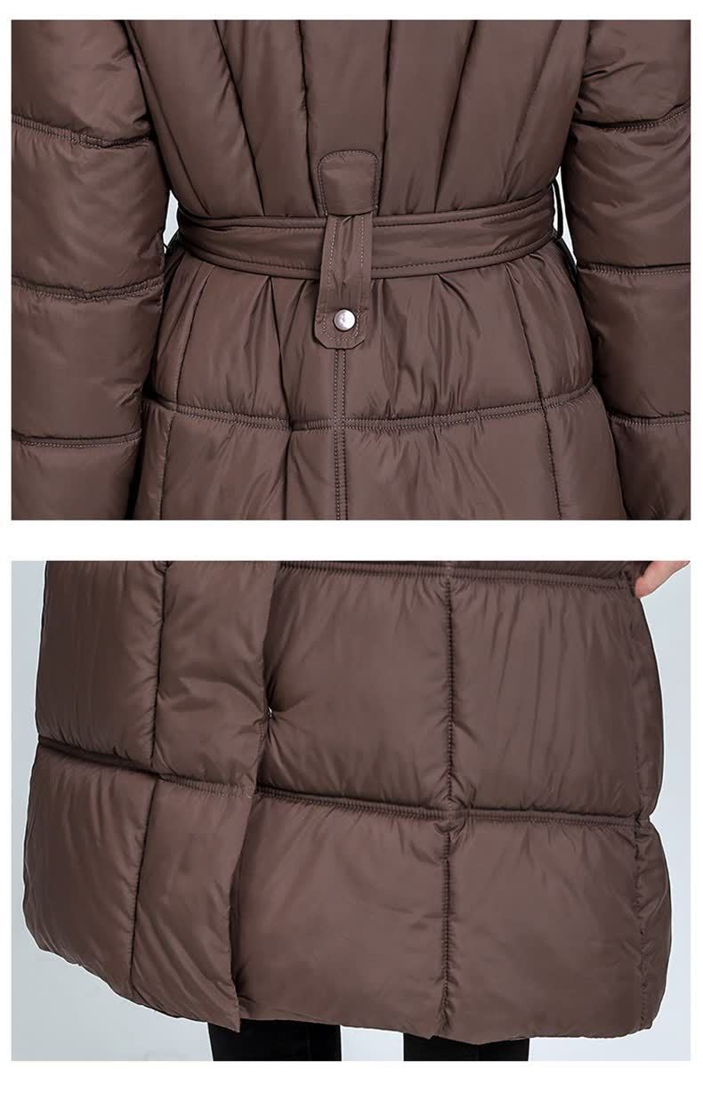 Dames gewatteerde winterjas met capuchon lange puffer jas_voghion.com