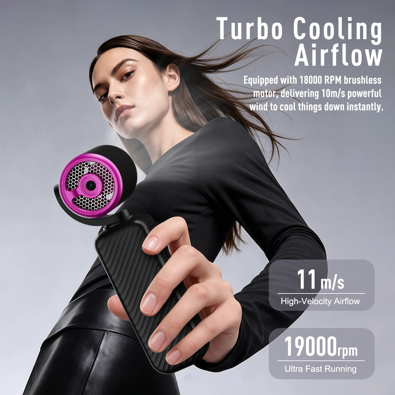 Nuevo producto de cámara de ventilador de mano, cámara de disparo de deportes al aire libre, ventilador de cámara de mano 2 - en - 1 HD Volg image 4