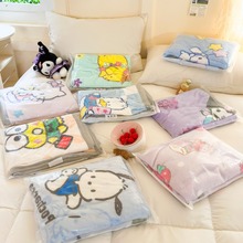 爆款跨境新款三丽鸥卡通毛毯儿童宝宝午休盖毯加厚A类牛奶绒毯子