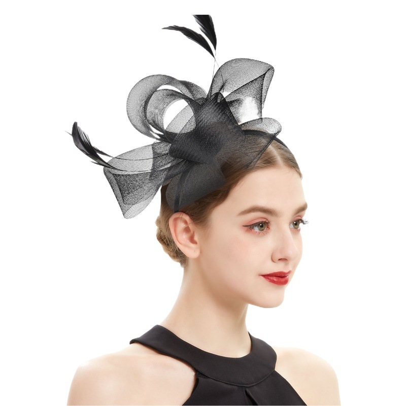 2023 European and American Retro Bride Headwear Wedding Hair Accessories Jockey Club Accessories Party Ball Mesh Topper