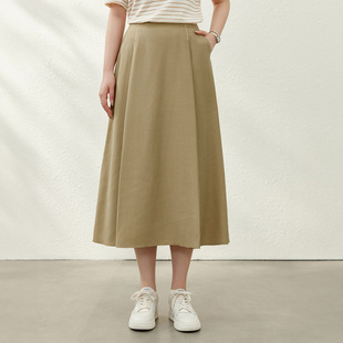 [Comfortable Elastic Waist Slimming Look Skirt] Slim and Beautiful Plus Size Women's Clothing Fat mm 2025 Summer New Style