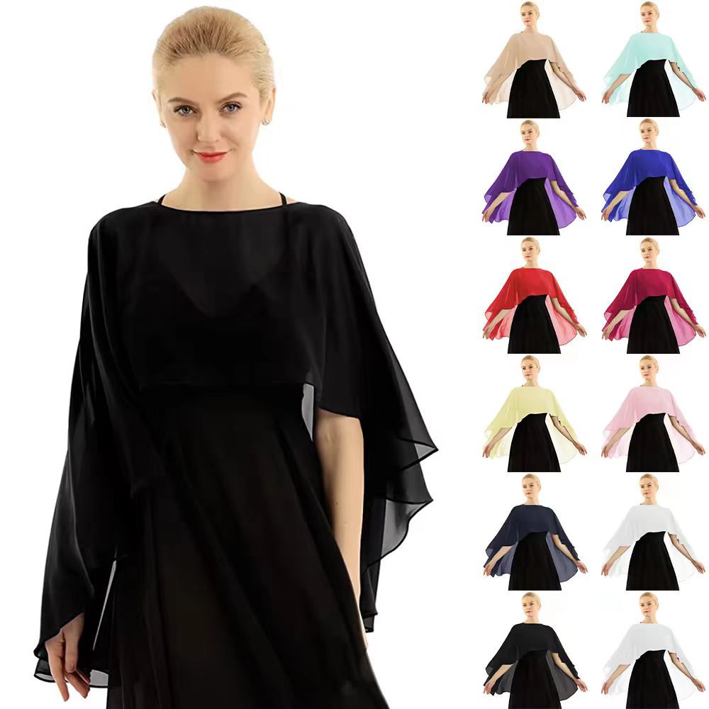 Elegant multicoloured short cloak