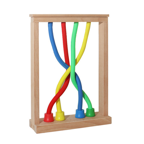 Children's wooden educational rope-unlocking game, baby's thinking development and concentration training, unlocking educational toy game