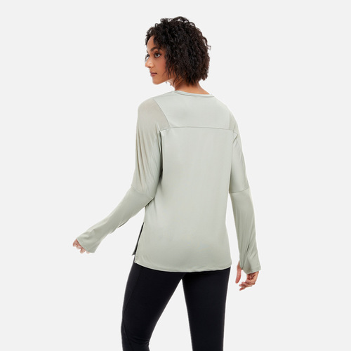 Spring/Summer New Arrival Women's Plus-Size Sports Long-Sleeve Yoga Wear with Mesh Paneling, High-Elastic, Quick-Drying Fitness Apparel