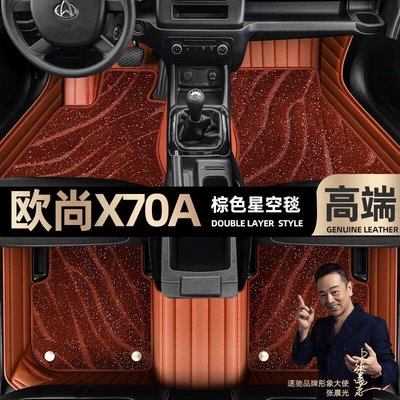 Ayaqaltılar (Kovriklər) Coverage Floor Mats for 18-22 - take-a-photo-of-the-car-model-year-and-leave-a-message-brown-leather-brown-starry-sky-blanket-double-layer-model