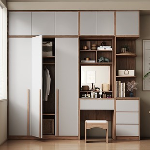 New Wardrobe Home Bedroom Furniture Complete Set Modern Simple with Dressing Table Storage Cabinet Combination Storage Large Wardrobe