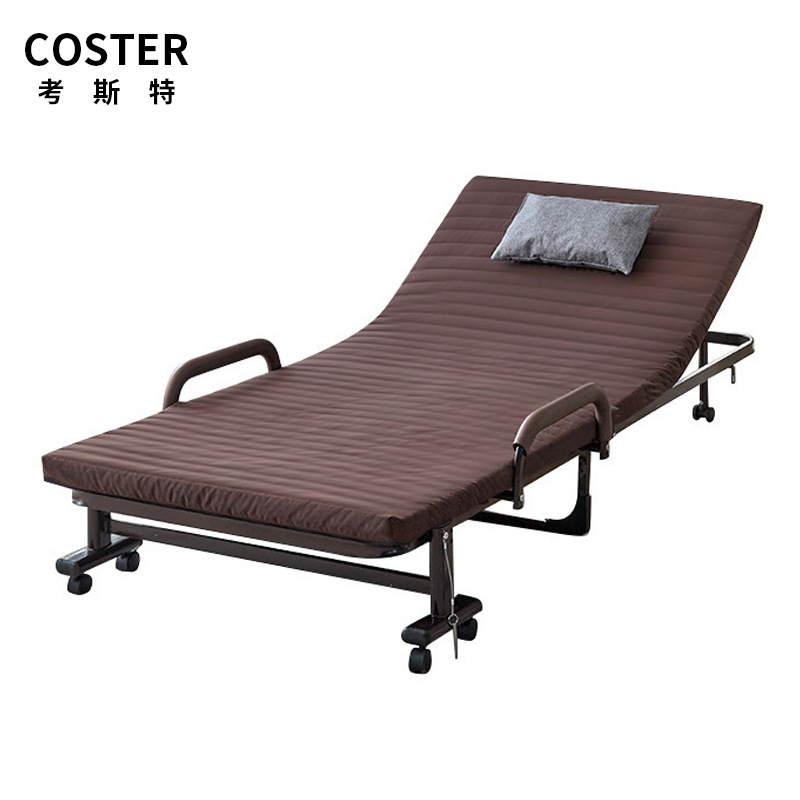 Adjustable Reclining Folding Bed with Wheels & Armrests