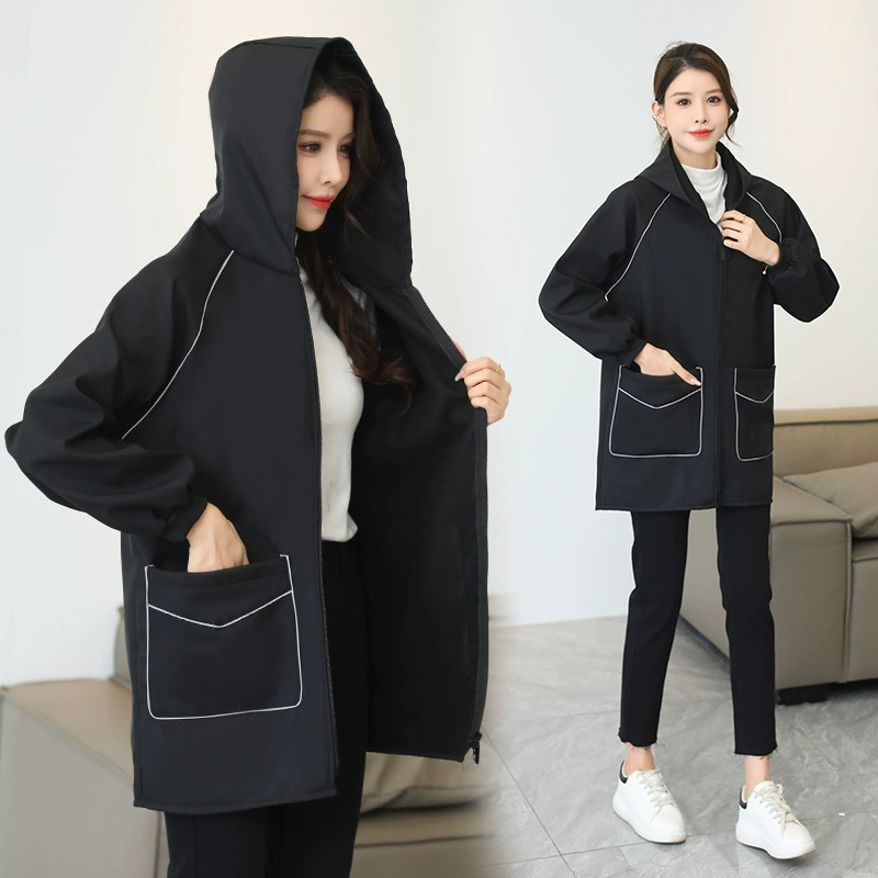 Осенне-зимний новый женский халат, водонепроницаемый и маслостойкий кухонный фартук для взрослых, устойчивый к пятнам бархатный утолщенный защитный халат, комбинезон