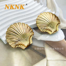 跨境热销现货创意金属扇贝壳连接扣丝巾扣腰带扣比基尼连接扣钮扣