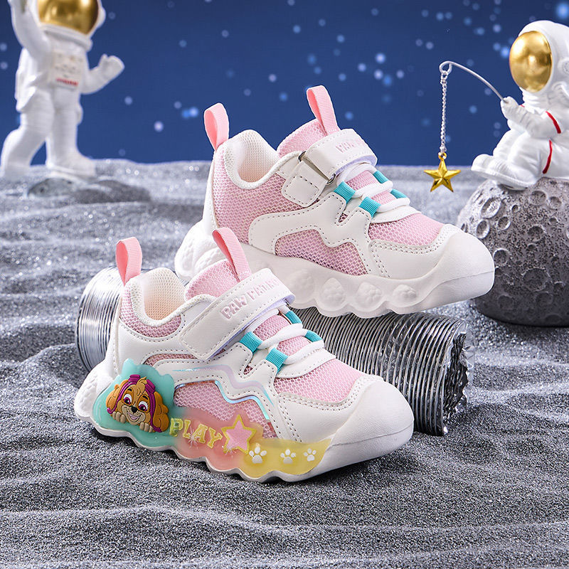 Paw Patrol Girls' Non-Slip Versatile Children's Shoes, Popular Breathable Boys' Luminous Fashion Sneakers for Spring and Autumn