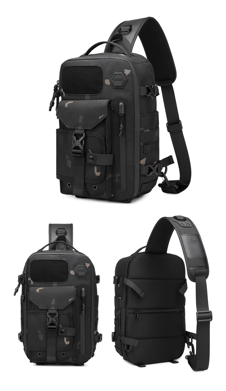 Taktesch Broschtbeutel fir Männer – Waasserdicht Crossbody-Broschtbeutel fir Outdoor-Sling fir Sport, Reesen a Multifunktionsgebrauch_voghion.com