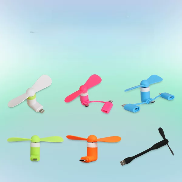 Manufacturer Creative USB Fan Mini Handheld Fan Wholesale Android Type-C Apple Three-In-One Mobile Phone Fan