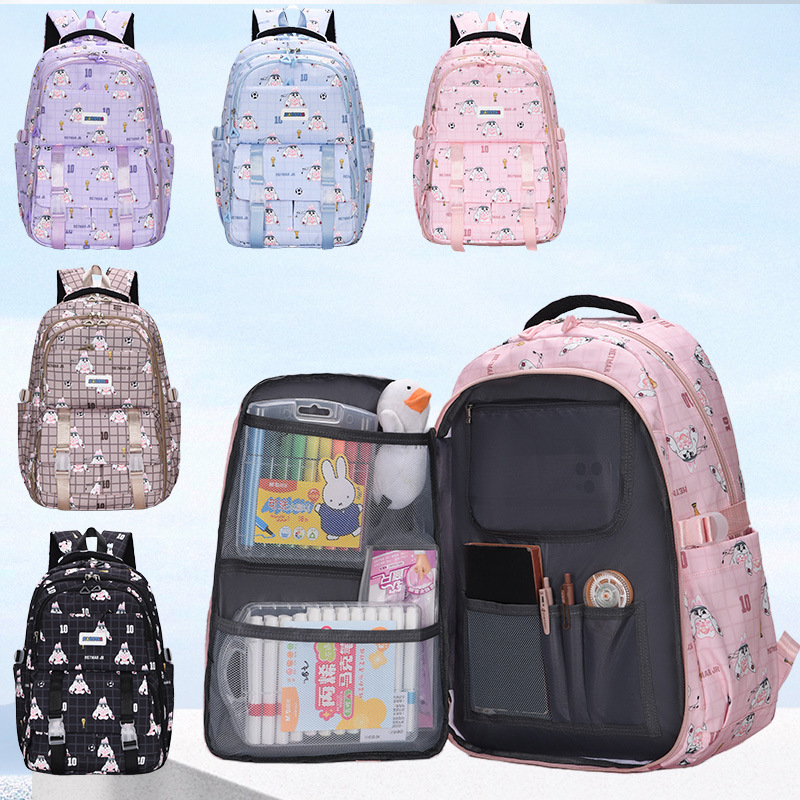 Refrigerador tipo puerta abierta serie de mochila de dibujos animados estudiantes de gran capacidad simple y ligera para hombres y mujeres de alto valor facial mochila del campus