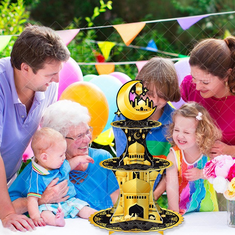 Festival DE LA Luna transfronteriza suministros de la fiesta soporte de la torta decoración del Festival de Oriente Medio Zhai postre Tabla de diseño de múltiples capas bandeja de la torta