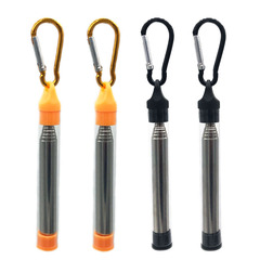 戶外不鏽鋼吹火管吹火筒野營生火工具可伸縮吹火棒Pocket Bellow