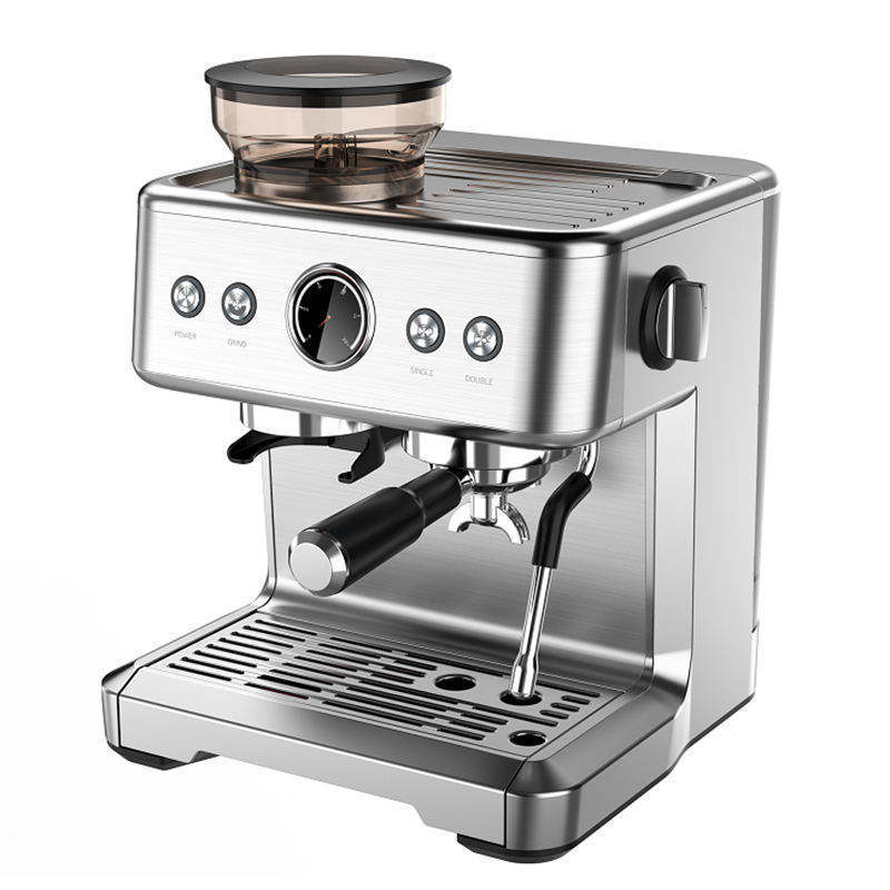 Máquina de café semiautomática VDE con frijoles molidos y burbujas de leche, máquina de café espresso eléctrica doméstica transfronteriza