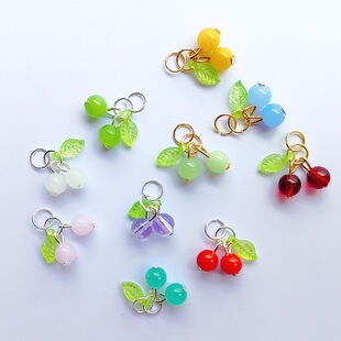 Cherry Pendant Red Fortune Fruit Pendant Bracelet diy Cherry Mobile Phone Pendant Red Accessories This Year Decoration