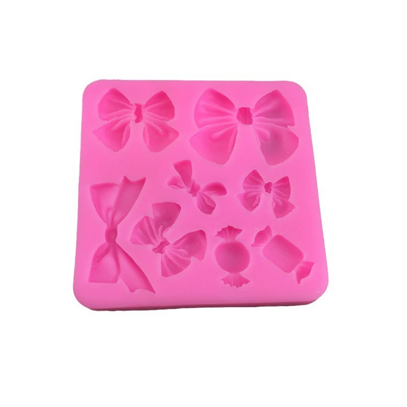INS Эстетика 8-НLANG Bow Candy Silicon Plague Mold Chocolate Flinking Gypsum Decoration Tool