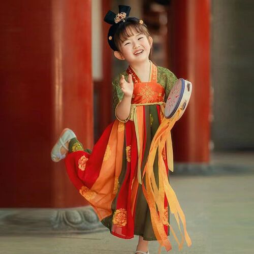 Little Girl's Hanfu Spring and Autumn Style  New Ancient Costume Chinese Style Baby Princess Super Fairy Summer Style Dunhuang Ancient Style Tang Suit