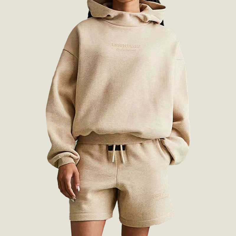 ESSENTIALS FOG children's cotton blended knitted hoodie autumn and winter fleece-lined casual children's clothing