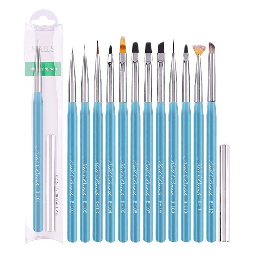 New Manicure Brush Set Japanese Light Therapy Pull Line Painting Flower Pen Gradient Smudged French Autumn Chrysanthemum Flower Pen