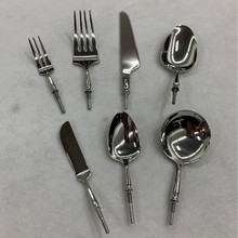 304不锈钢半成品西餐具五金头木柄陶瓷柄刀叉勺配件餐具头DIY手柄