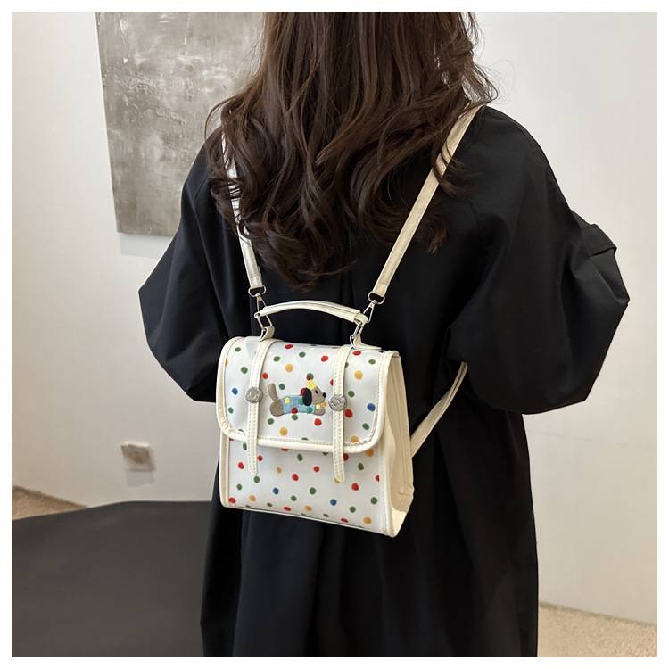 Cute cartoon Dachshund backpack for women 2024 new multi-functional bag, fashionable commuting single-shoulder crossbody small square bag undefined