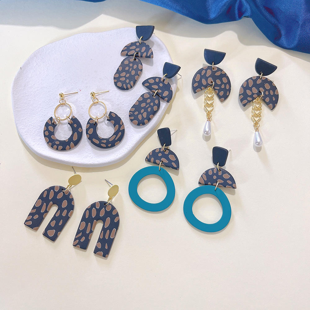 1 Pair Fashion Geometric soft clay Handmade Womenu0027S Drop Earrings