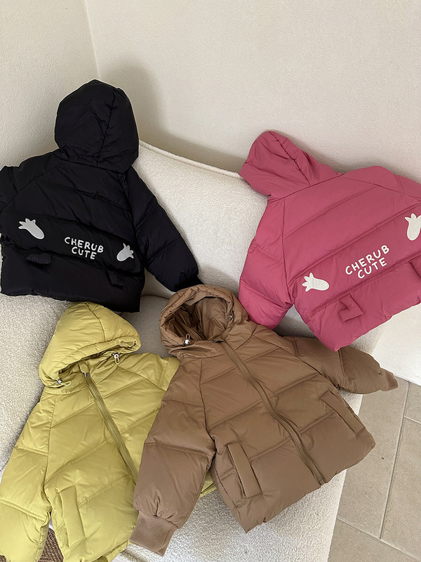 冬季新款儿童防寒服短款连帽秋冬童装羽丝绒丝外套男女童上衣批发|undefined