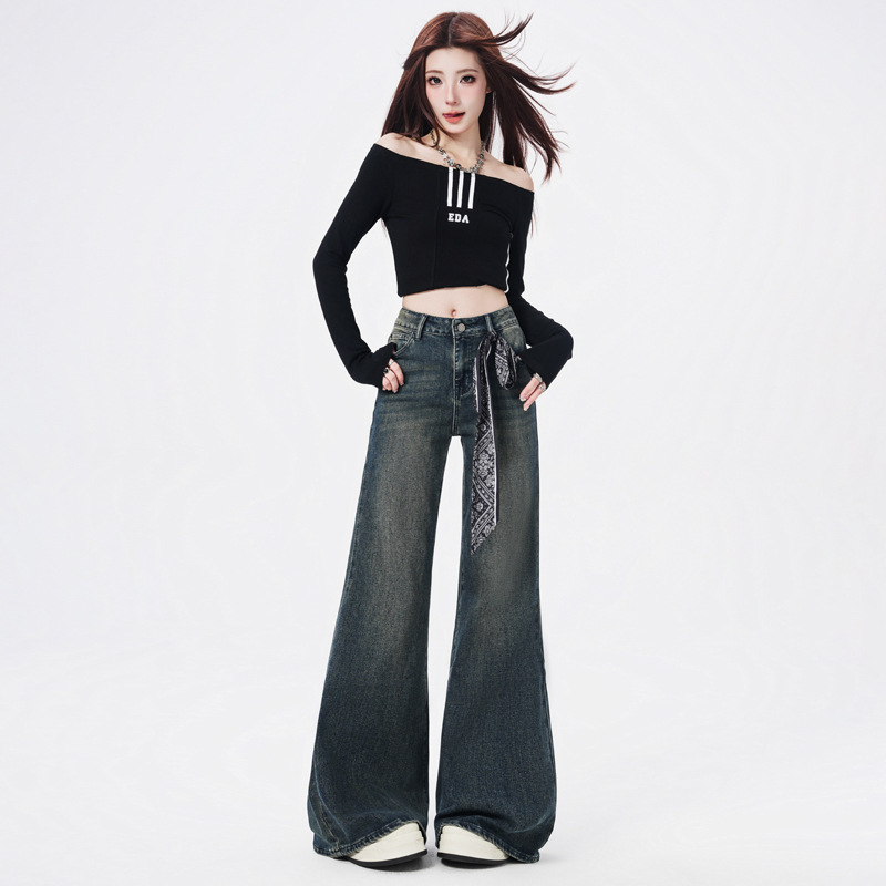 2025 Autumn New Style Retro Micro-Flared Stretch High Waist Hot Girl Style Jeans for Women