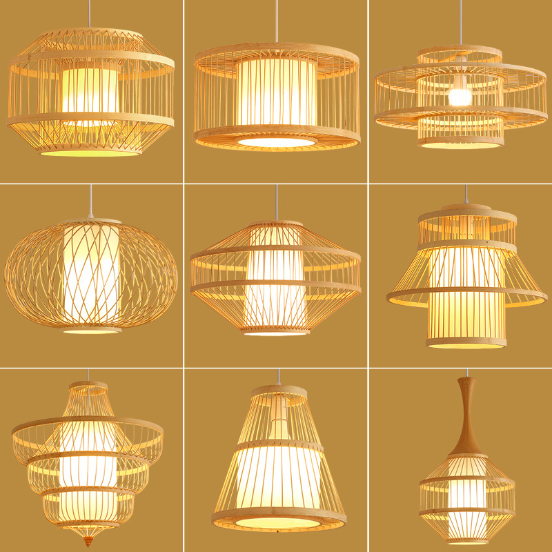 中式日式竹艺吊灯湘菜馆酒楼饭店手工竹编灯酒店餐厅灯禅意茶室灯