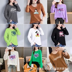 2025年新作婦人長袖Tシャツ、春と秋の婦人Tシャツトップス、外貿メーカー卸売、5元