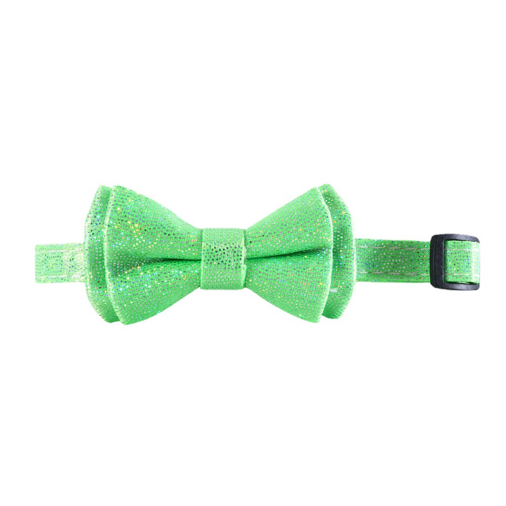 Pet Gato desmontable color caramelo sequinilla arco anti-asfixia perro conejo collar corbata collar