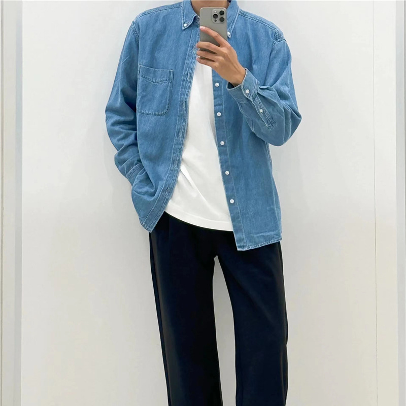 Spring and Autumn Men's and Women's Denim Casual Shirts 460979 Jackets 455961 Washed Denim Shirts 466935