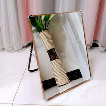 鞋店门口试鞋镜子化妆铝合金框壁挂镜欧式木穿衣镜换鞋架浴室新品