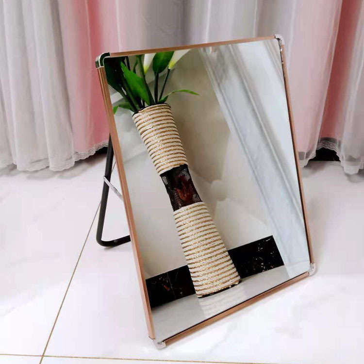 鞋店门口试鞋镜子化妆铝合金框壁挂镜欧式木穿衣镜换鞋架浴室新品