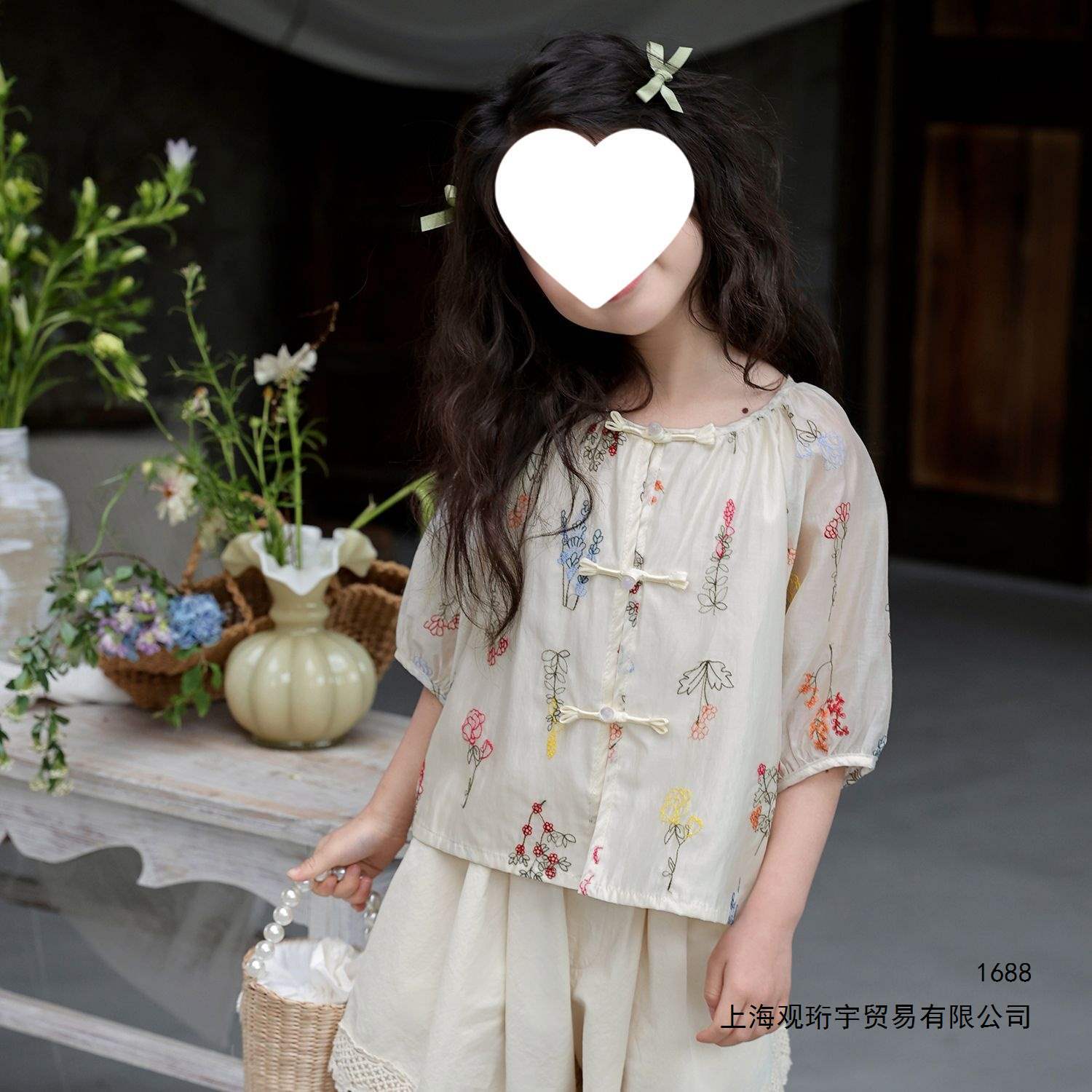 2026 Summer New Style Chinese Style Shirt for Girls (Middle and Large Sizes), Stylish and Trendy, Fresh and Easy to Wear as Outerwear