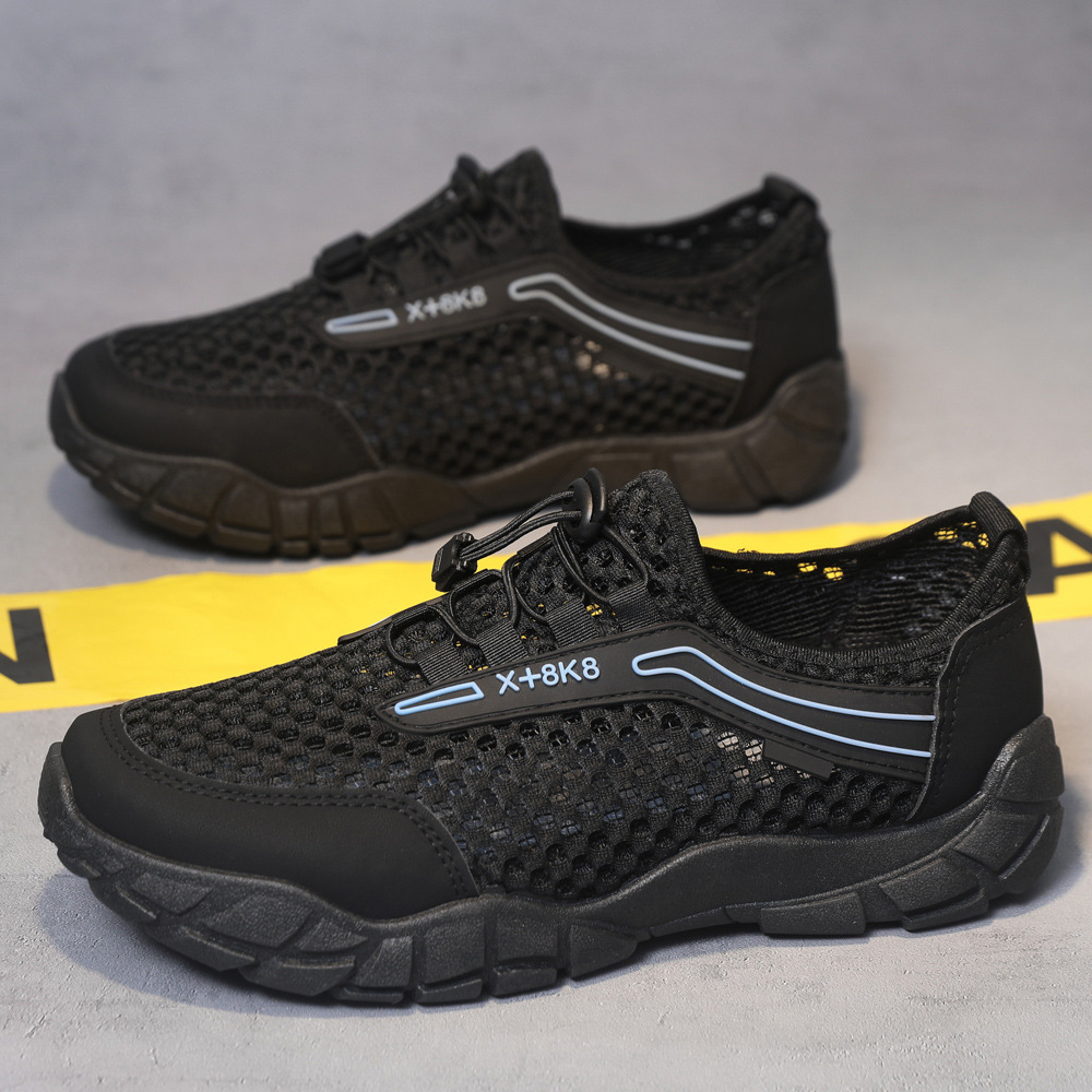 Zapatos de hombre de verano nuevos zapatos de malla transpirables zapatos de retroceso al aire libre zapatos suaves cómodos zapatos casuales de hombre