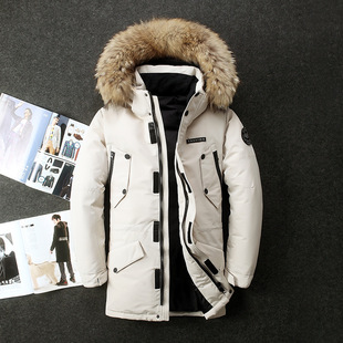 [Foreign Trade Cross-border] New Cold Clothing Men's Middle and Long Men's Winter Thickened Coat Wool Collar Outdoor Winter Clothing