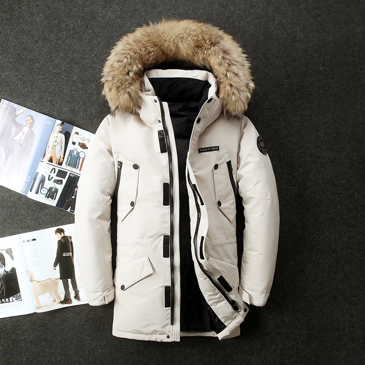 【Foreign Trade Cross-Border】Men's down Jacket Mid-Length Winter Thickened Windproof Coat with Fur Collar Outdoor Winter Wear 【Foreign Trade Cross-Border】Men's down Jacket Mid-Length Winter Thickened Windproof Coat with Fur Collar Outdoor Winter Wear