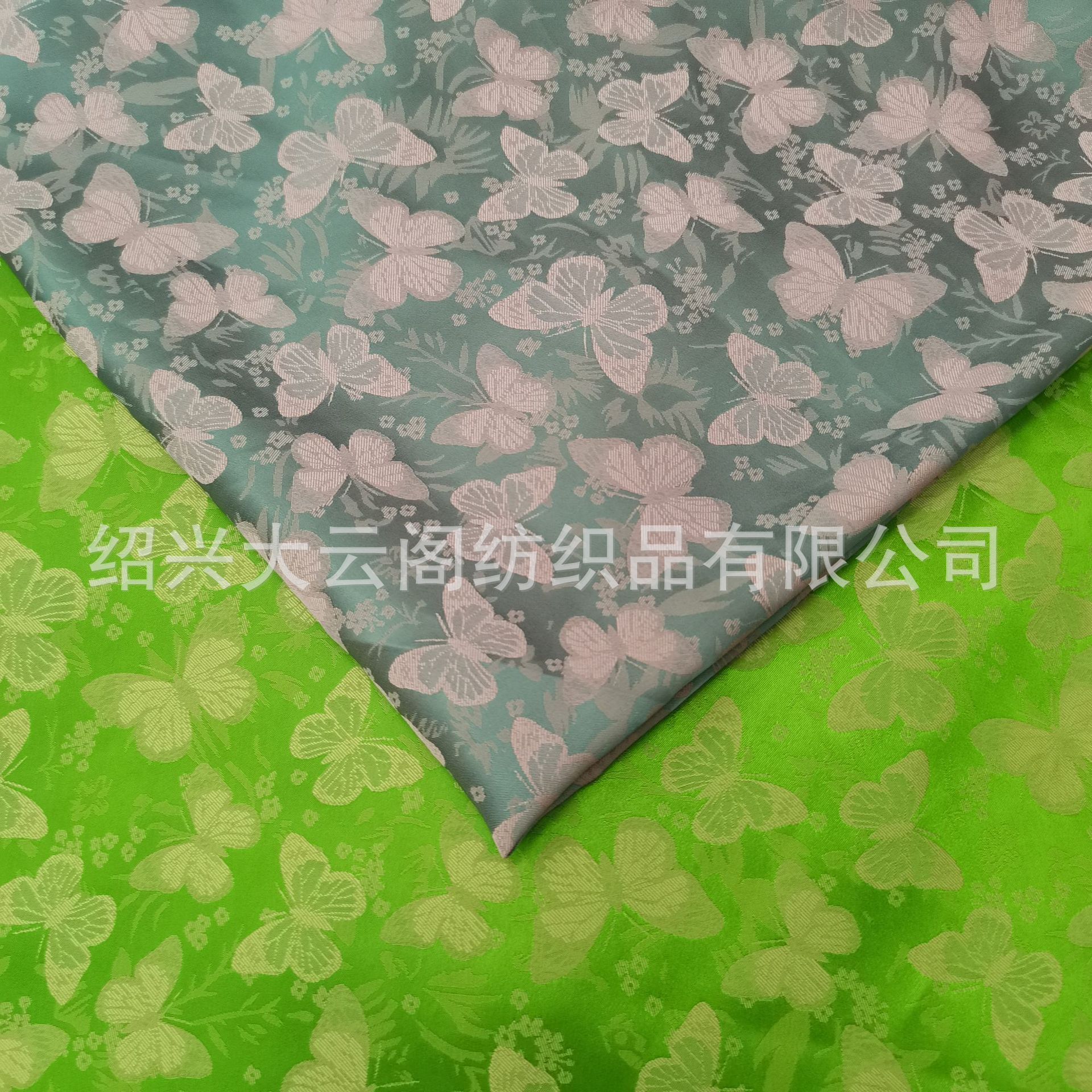 梭织微弹蝴蝶花提花面料柔软舒适汉服连衣裙旗袍女装服装面料