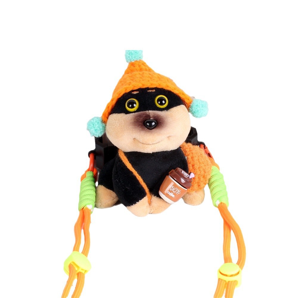 Abeja perrito muñeco de peluche para teléfono móvil clip mochila niña compras bolsa de teléfono móvil dibujos animados lindo cachorro colgante