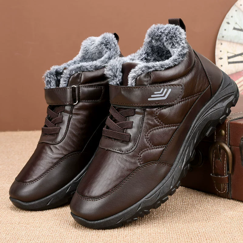 Winter Platform Boots, Middle-Age Casual, Thickened Fur Lining, Sizes 39–44