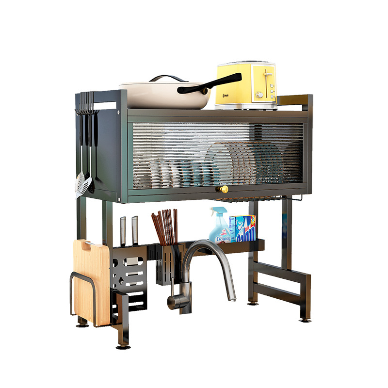 Estante de almacenamiento de cocina estante de tazón plato estante de drenaje puerta del gabinete estante de almacenamiento de fregadero multifuncional estante de almacenamiento de placa de tazón nuevo estante de almacenamiento