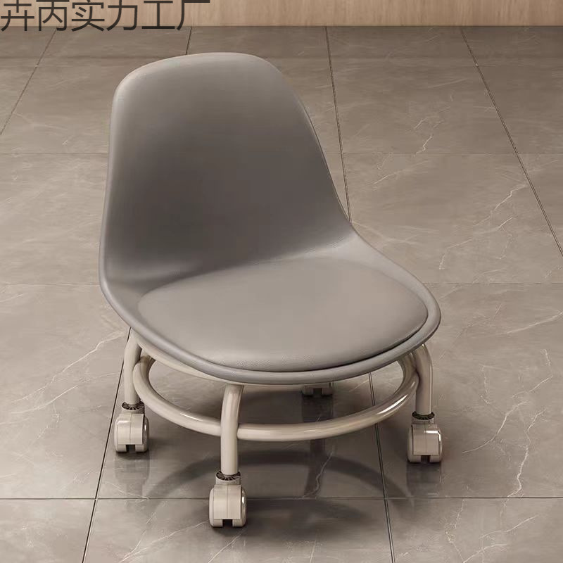 Small Stool with Wheels, Beautiful Seam Roller Skating Low Stool, Baby Toddler Swivel Chair, Mobile Small Stool, Universal Wheel Stool