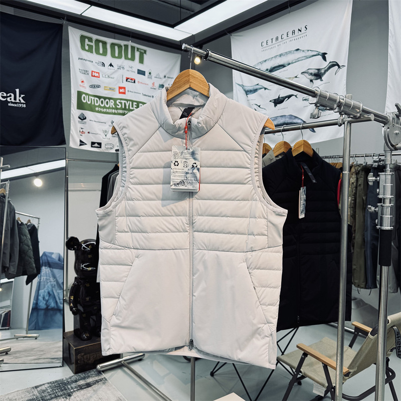 Lulu Alternative down Vest for Men and Women, Outdoor Functional Windproof and Warm Stand-Up Collar down Vest, Sleeveless Jacket