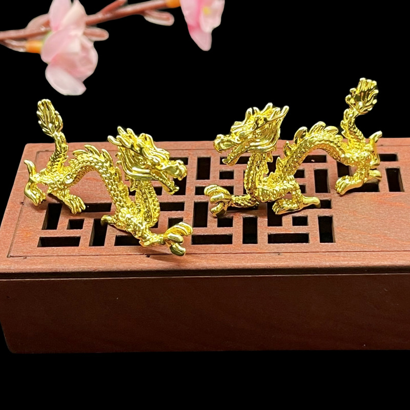 Yingyi jewelry DIY three-dimensional double-sided dragon pendant ancient style headdress hair crown dragon accessories electrophoresis color retention