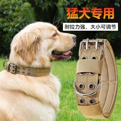 跨境热销战术项圈军犬颈圈大型犬训练项圈尼龙加厚牵引防冲爆项圈