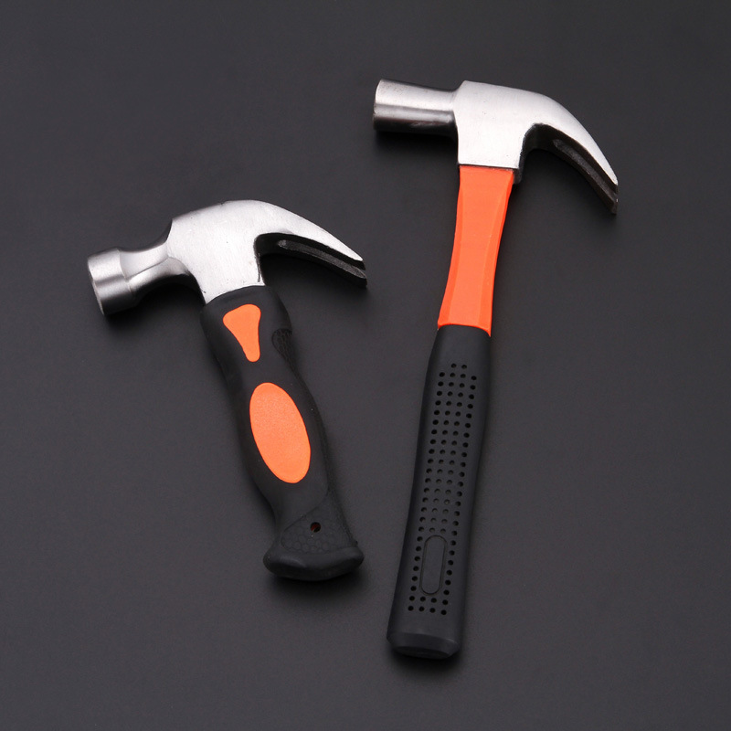 Factory direct sales multifunctional claw hammer tool set hammer head small hardware hammer carbon steel hammer rubber coated forging hammer