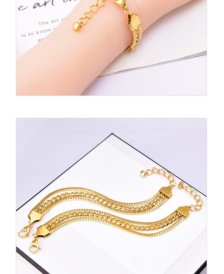 Bracelets Classification 304 Stainless Steel Chain Material 1 Piece Quantity Fashion Solid Color 304 Stainless Steel 18K Gold Plated Stainless Steel Bracelets In Bulk